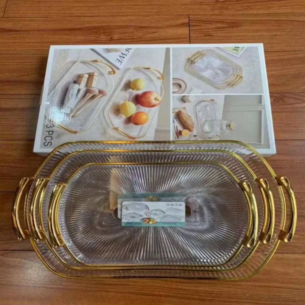Golden tray basket for fruit and vegetable