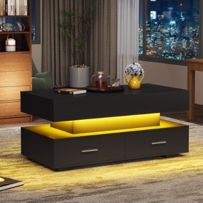 Hydraulic Lift Top Coffee Table, LED Coffee Tables