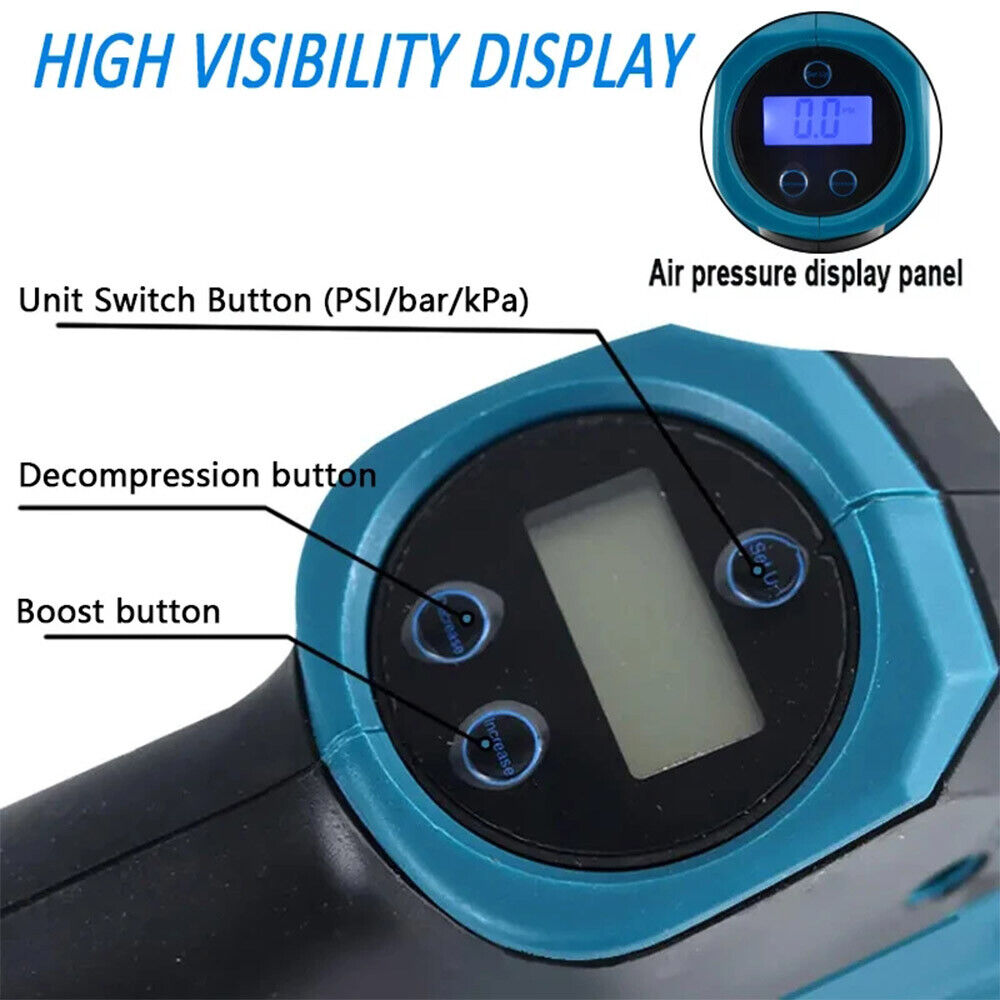 For  18V Cordless Inflator Body Only Car Digital Tyre  Air Compressor