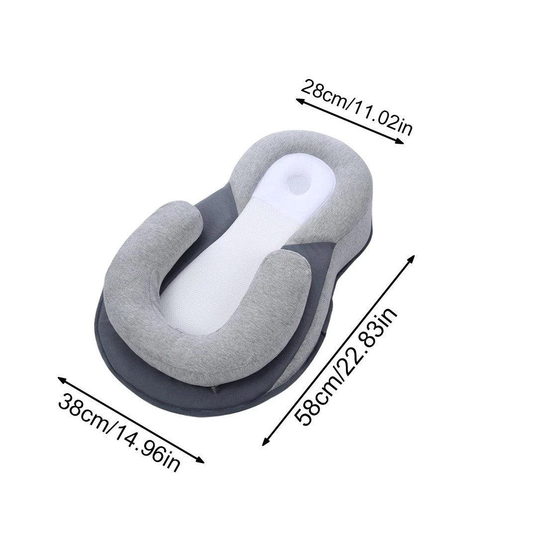 Baby Bed Acid Reflux With Strap, Baby Bed For Reducing Spit-Up, Anti Reflux HOT--58 X 38 X 17cm