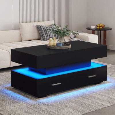 Hydraulic Lift Top Coffee Table, LED Coffee Tables