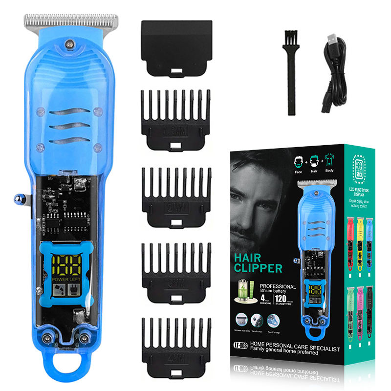 Transparent Electric Men's Beard Trimmer, Cordless Hair Clipper