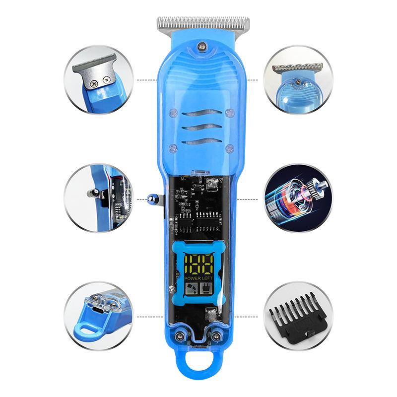 Transparent Electric Men's Beard Trimmer, Cordless Hair Clipper