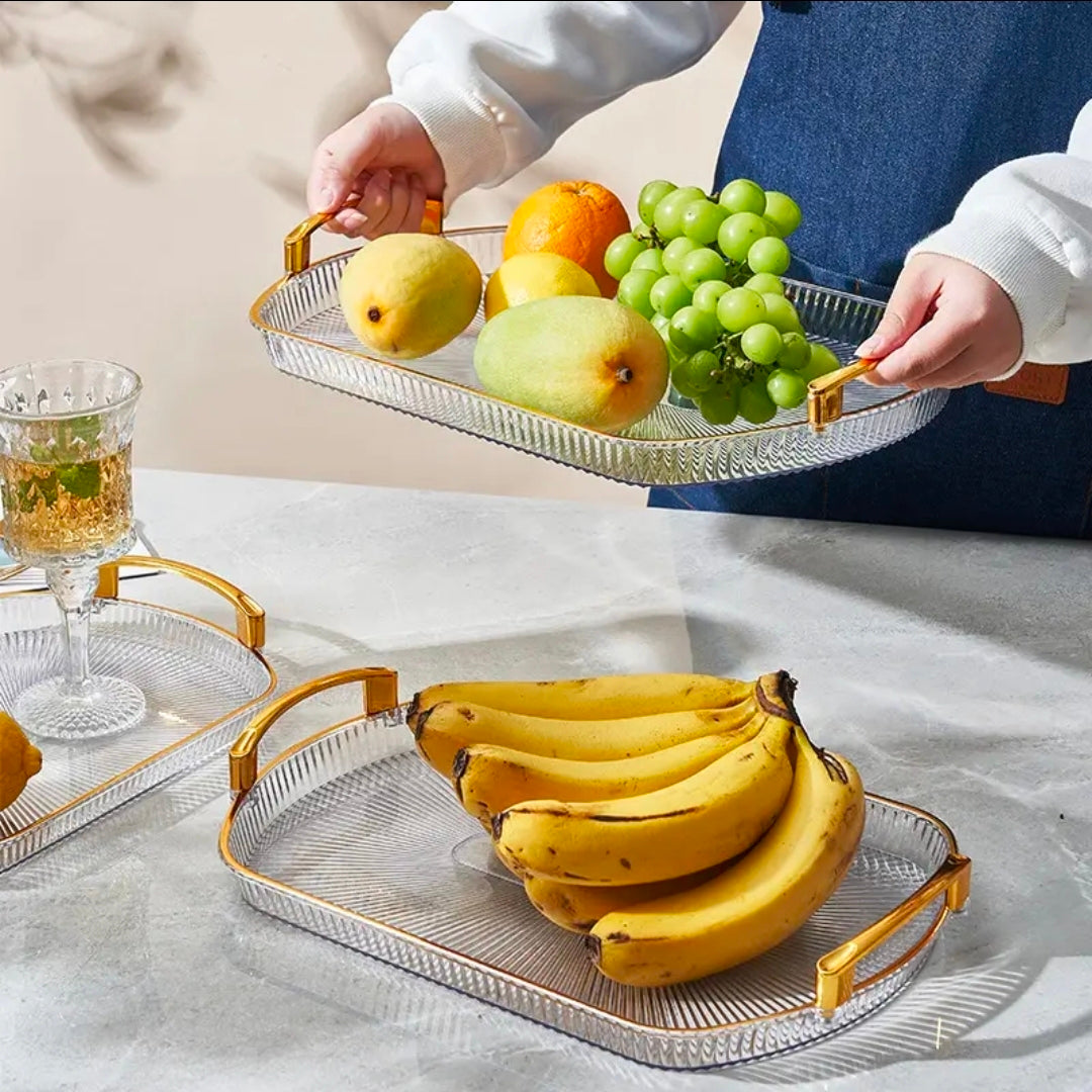 Golden tray basket for fruit and vegetable