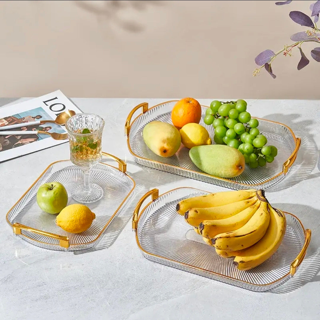 Golden tray basket for fruit and vegetable