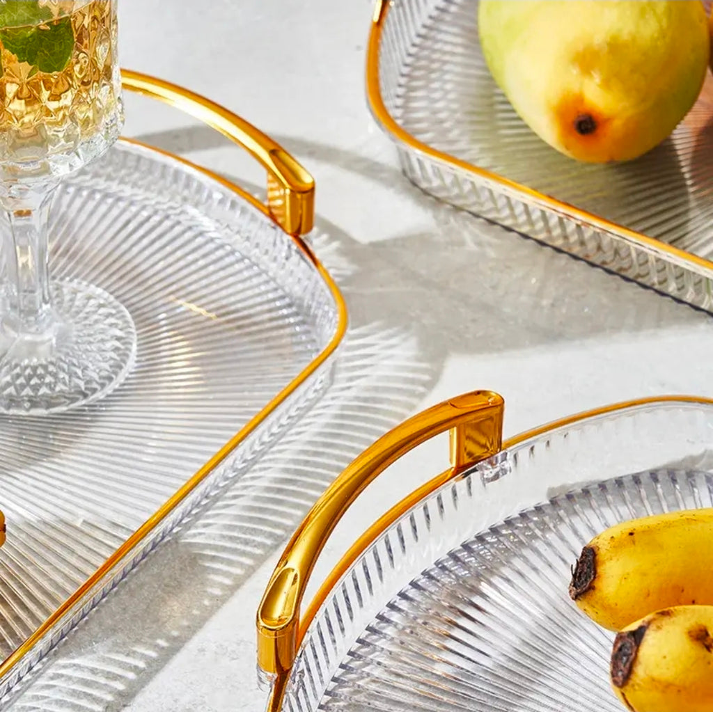 Golden tray basket for fruit and vegetable