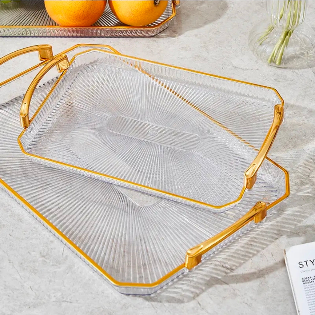 Golden tray basket for fruit and vegetable