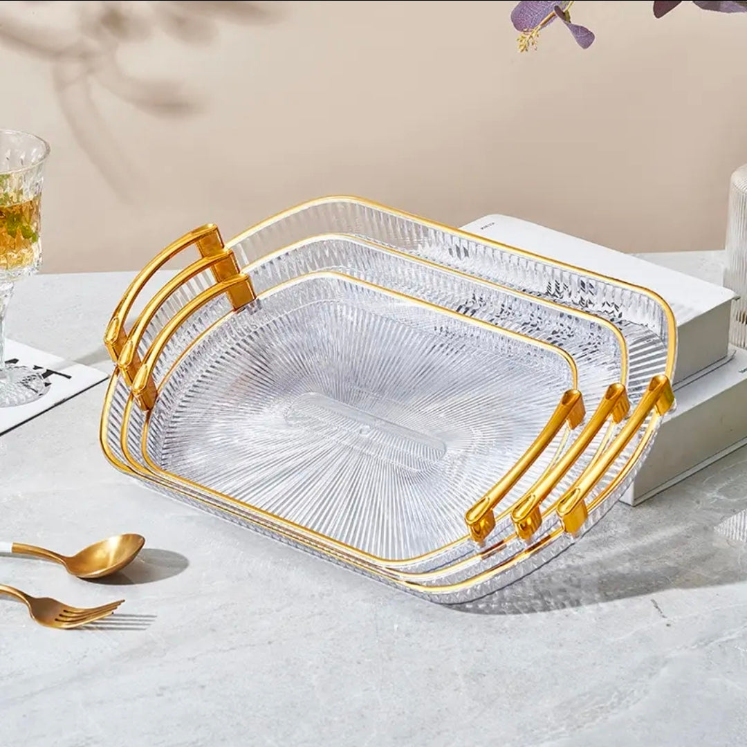 Golden tray basket for fruit and vegetable