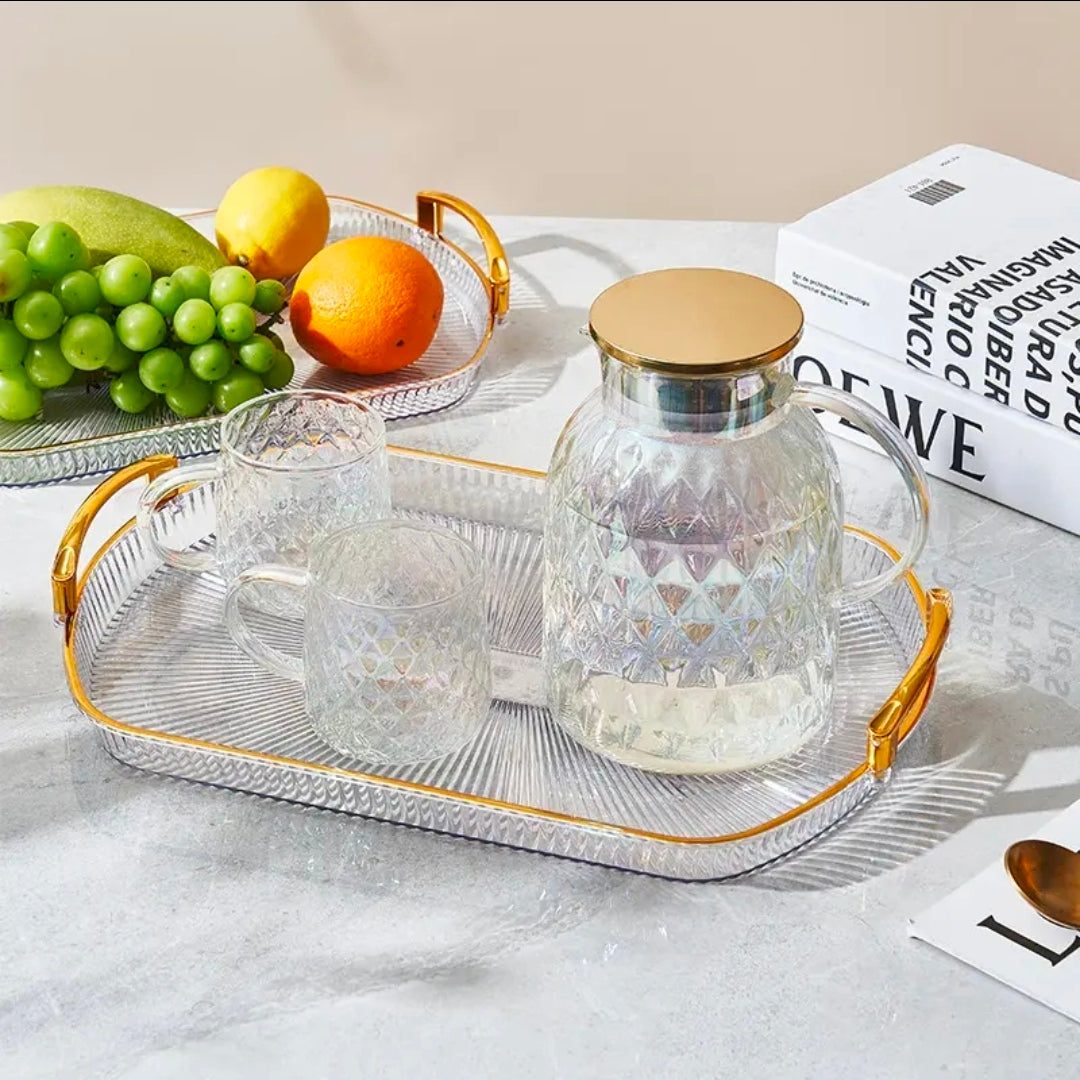 Golden tray basket for fruit and vegetable