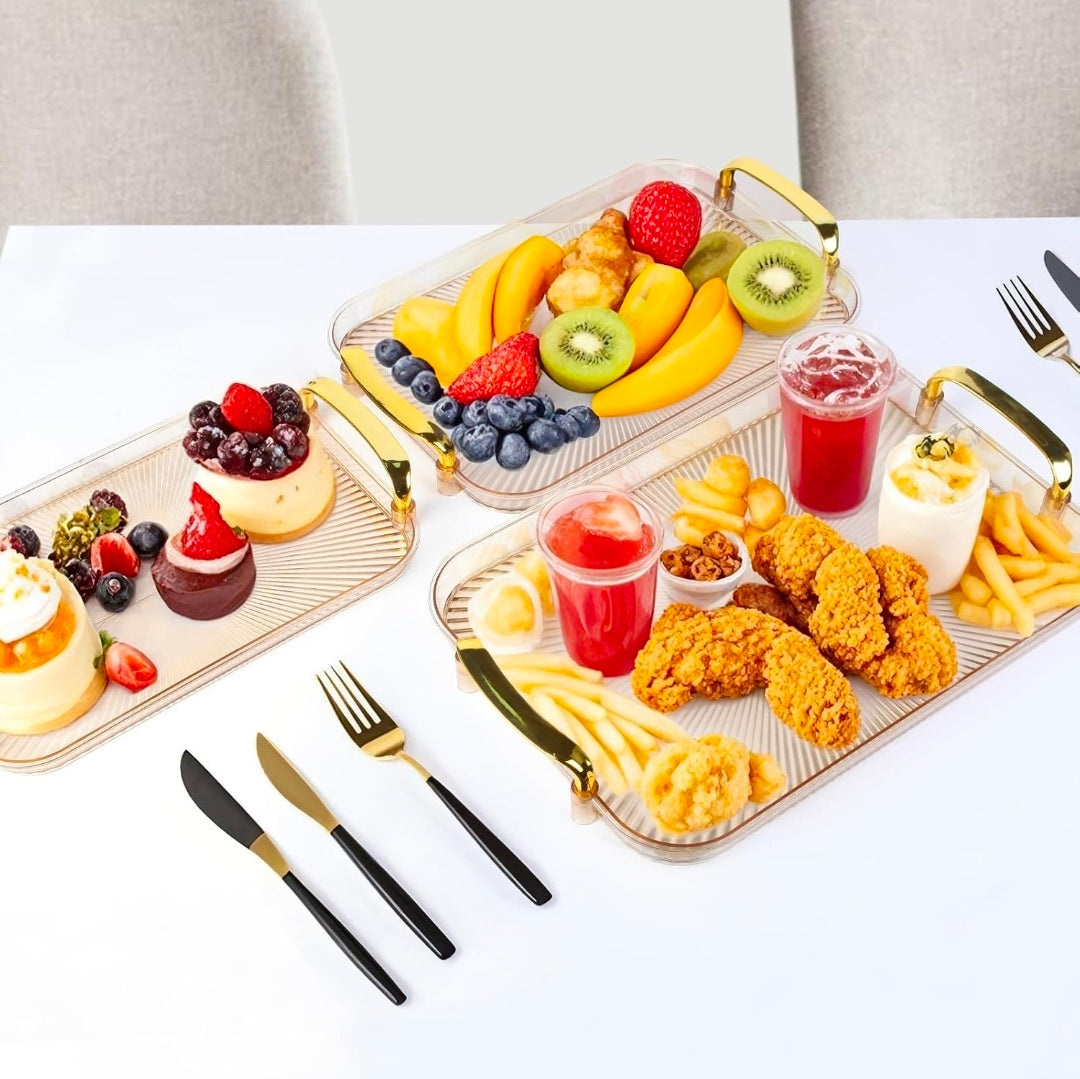 Golden tray basket for fruit and vegetable