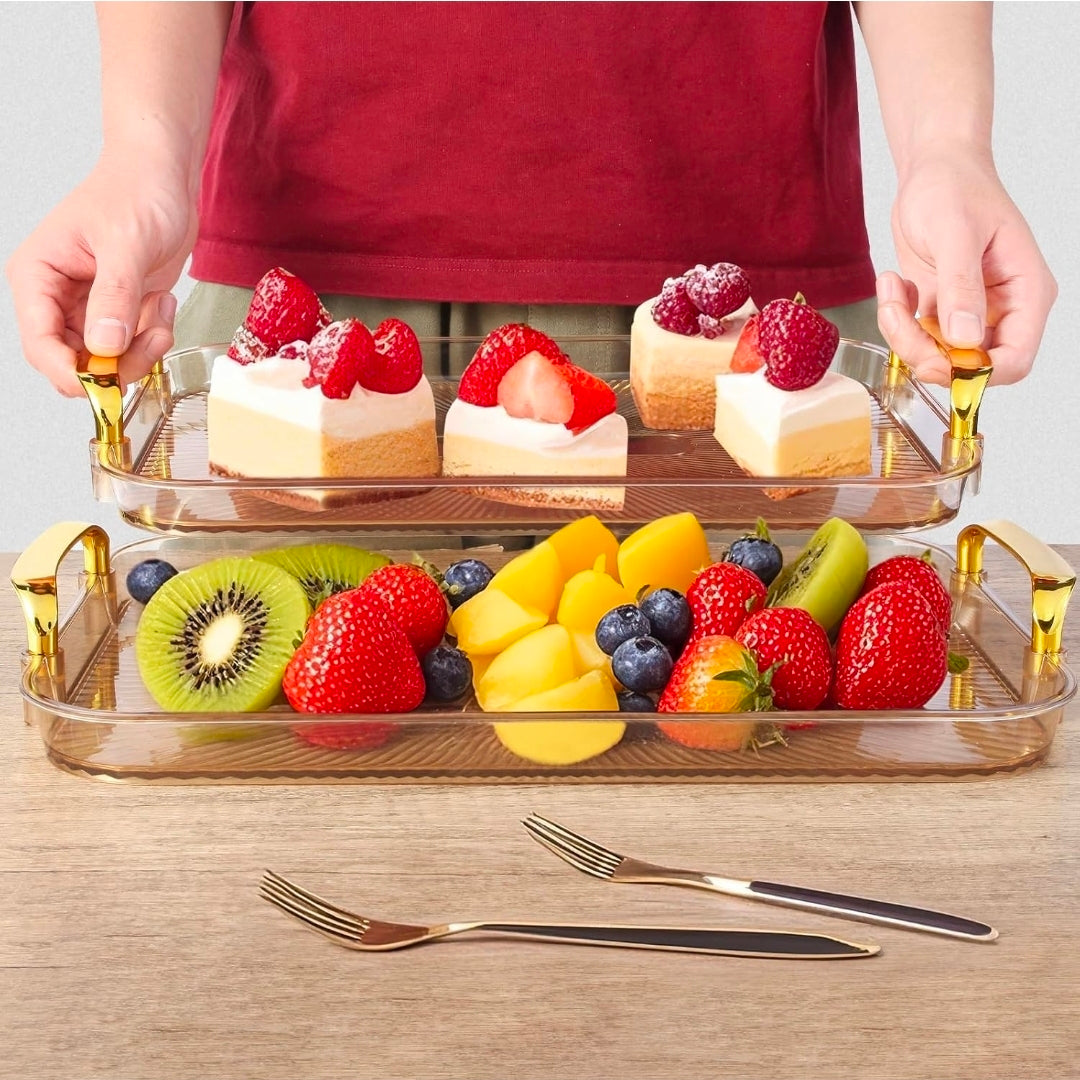 Golden tray basket for fruit and vegetable