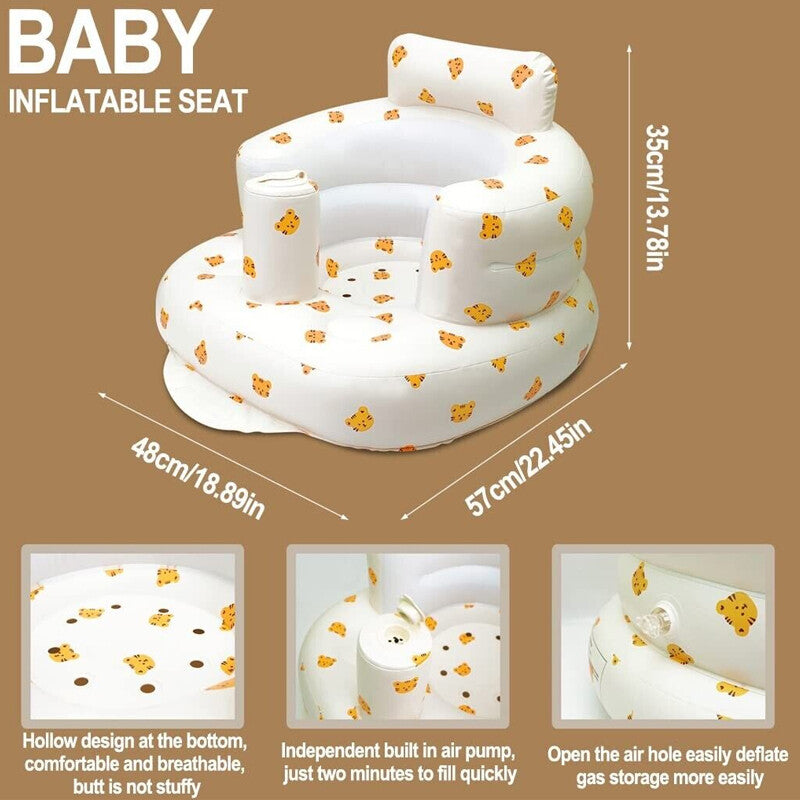 Baby Inflatable Support Seat For 3 Months & Up Baby Shower Chair Floor Seater