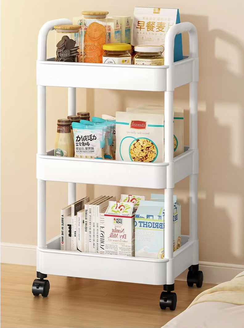 3 Tier Storage Trolley Cart On Wheels Kitchen Bathroom Laundry Rolling Rack