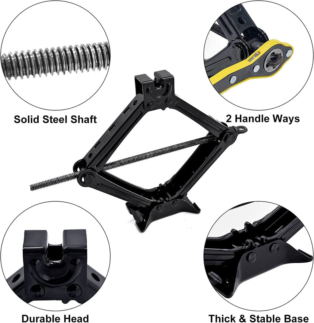2.5T Scissor Jack And Extendable Wheel Wrench Brace Socket Car Van Tire Hand Tool