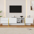 TV Stand For 85inch TV, Entertainment Center With Storage Cabinet And Open Shelves, Embossed Pattern TV Stand, TV Cabinet And Media Console For Living Room, Bedroom, White