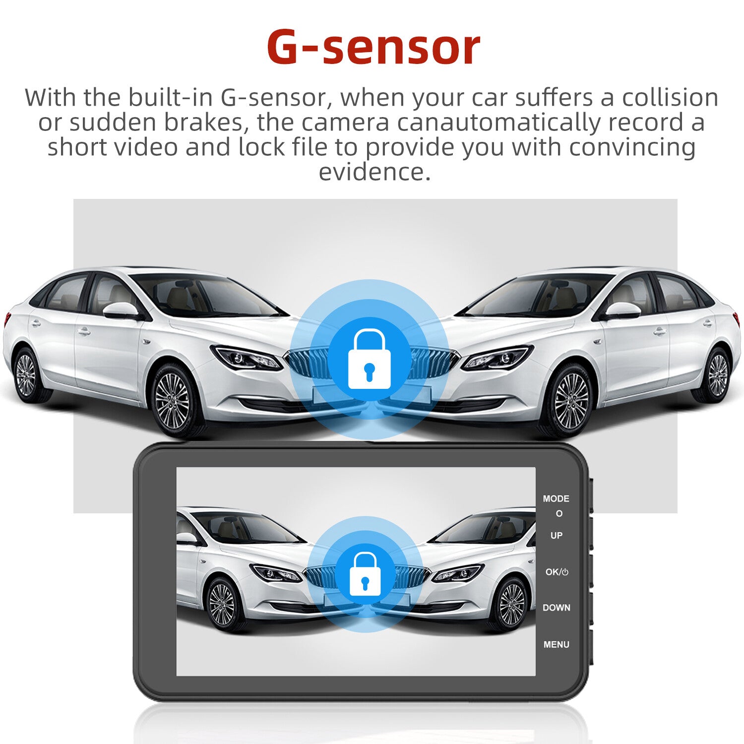 4  In Car Camera Recorder DVR Dual Front And Rear HD 1080P Dash Cam Night Vision