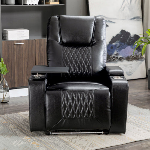 Electric Recliner Chair With USB Charge Port, 360 Swivel Tray Table, Hand In-Arm Storage, Cup Holders, Ambient Lighting