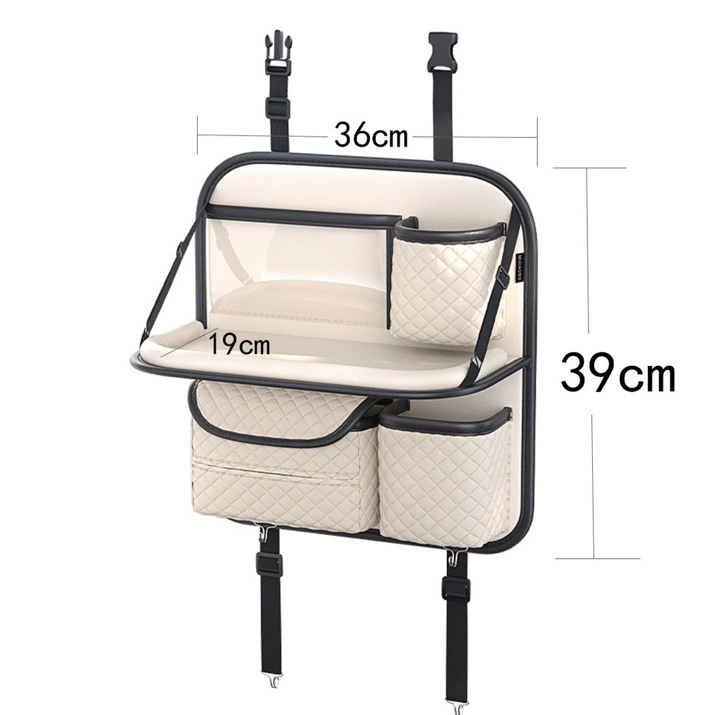 Car Organiser Bag Multi Pocket Black Leather  Holder Back Seat Storage Tidy