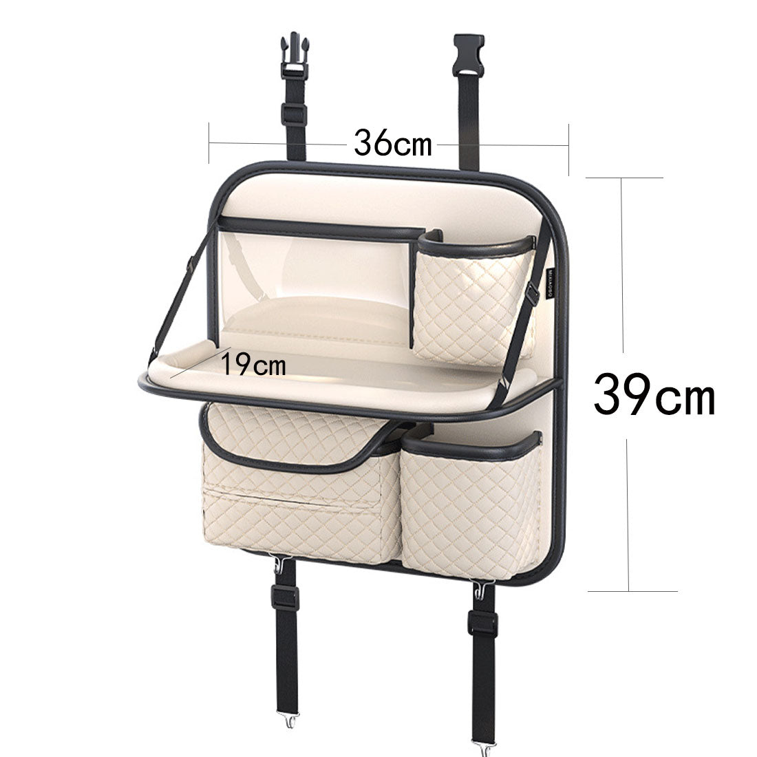 Car Organiser Bag Multi Pocket Black Leather  Holder Back Seat Storage Tidy