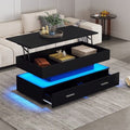 Hydraulic Lift Top Coffee Table, LED Coffee Tables