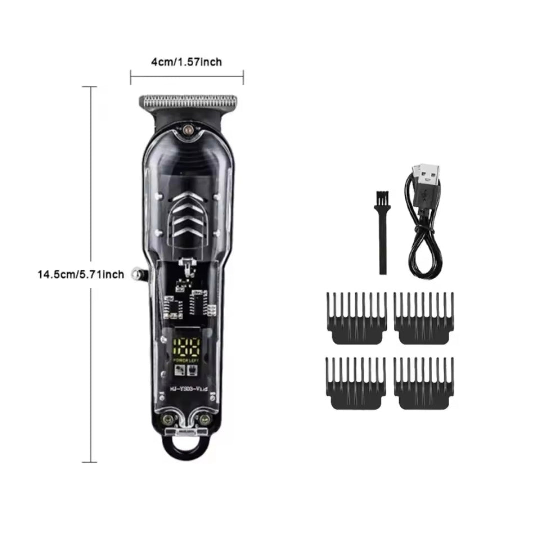Transparent Electric Men's Beard Trimmer, Cordless Hair Clipper